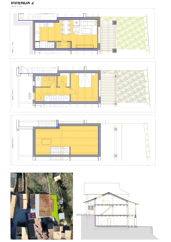 Plano de planta y superficie de la vivienda 2